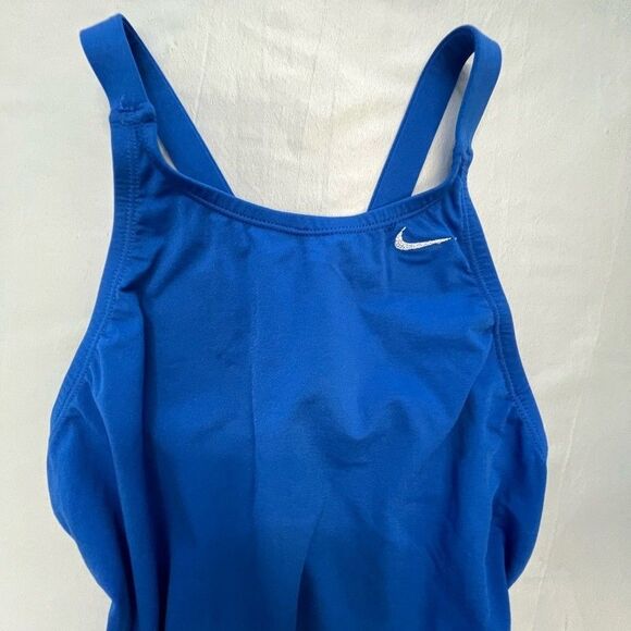 NIKE Womens Royal Blue Performance One-Piece Swimsuit Lined Hydrastrong 32 sz 6 - Picture 11 of 14
